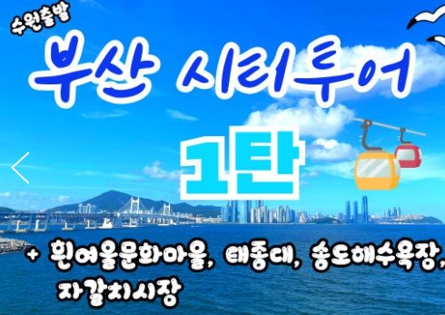 [KTX-수원역/대전]부산시티투어(1탄) - 태종대/송도케이블카/흰여울문화마을/산만디투어/자갈치시장 여행(당일)