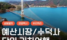 [새마을호+서해금빛열차] 수덕사★예산시장★예당호 출렁다리 당일기차여행-2명부터(택시관광)