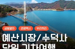 [새마을호+서해금빛열차] 수덕사★예산시장★예당호 출렁다리 당일기차여행-2명부터(택시관광)